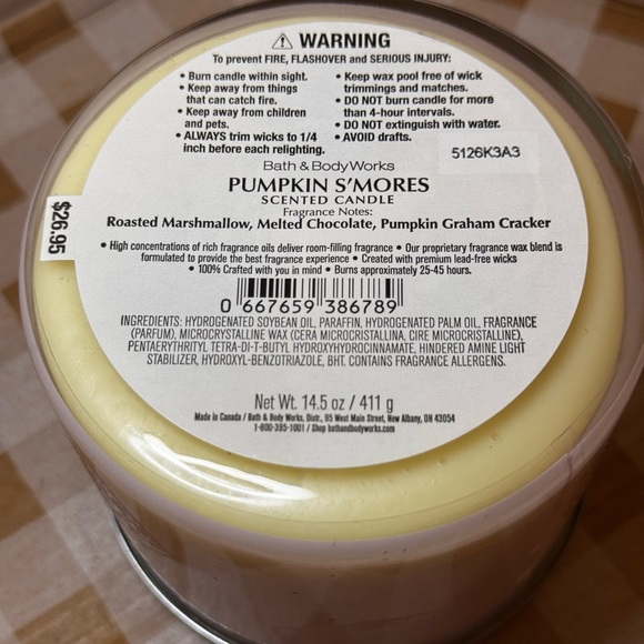 NWT 2025 Pumpkin S’mores 3 Wick Soy Wax  Candle Bath and Body Works - Picture 3 of 3